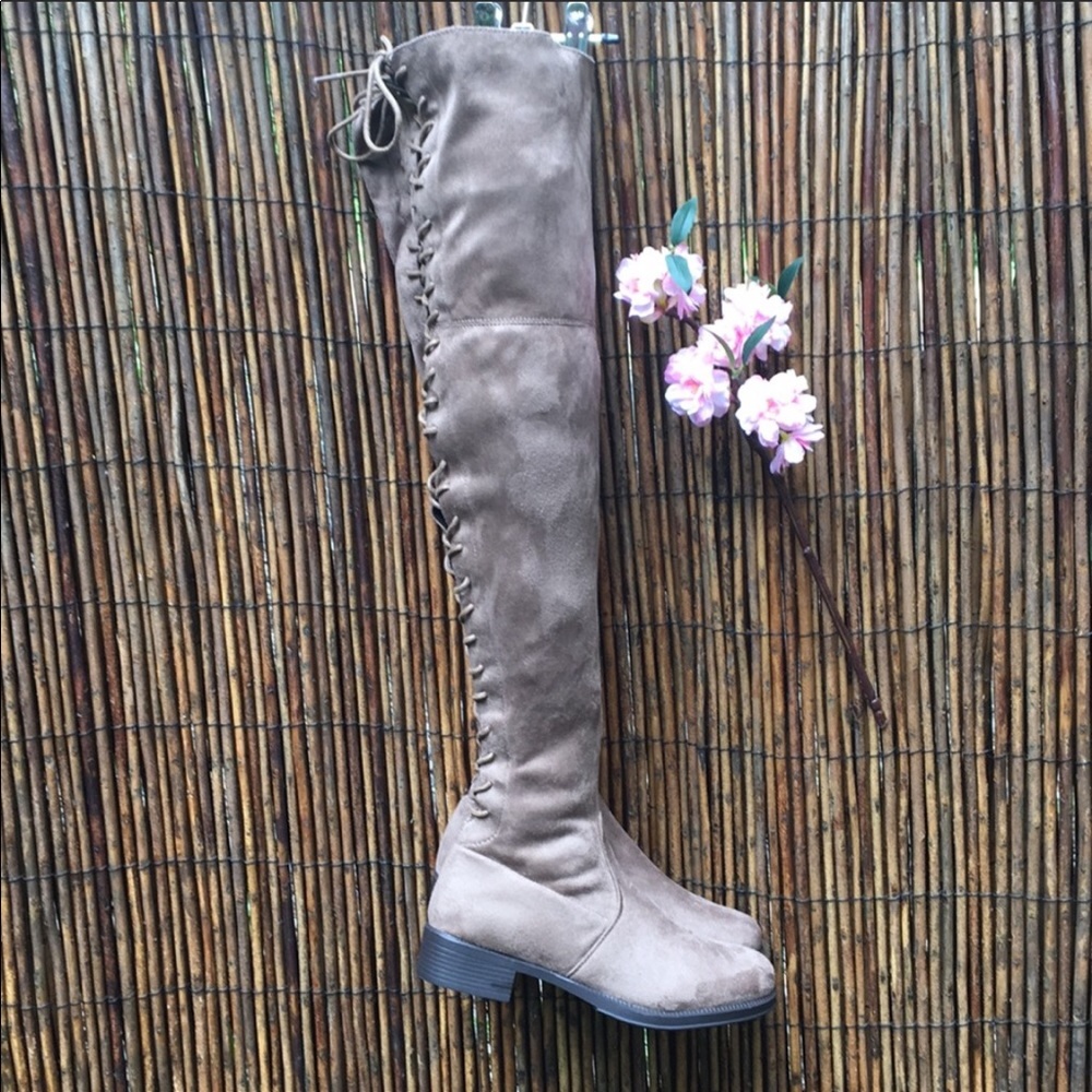 Over the knees suede boots